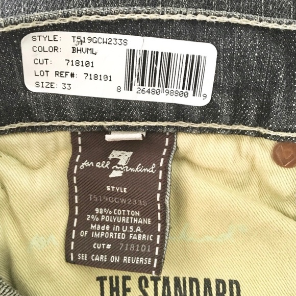 HTF: 7 For All Mankind® x Great China Wall ☻︎ Leather Skull Patch Standard Jeans - Picture 13 of 16